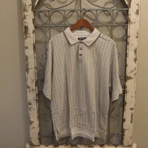TOP FLITE BEIGE PRINT S/S  POLO SHIRT- MENS XL